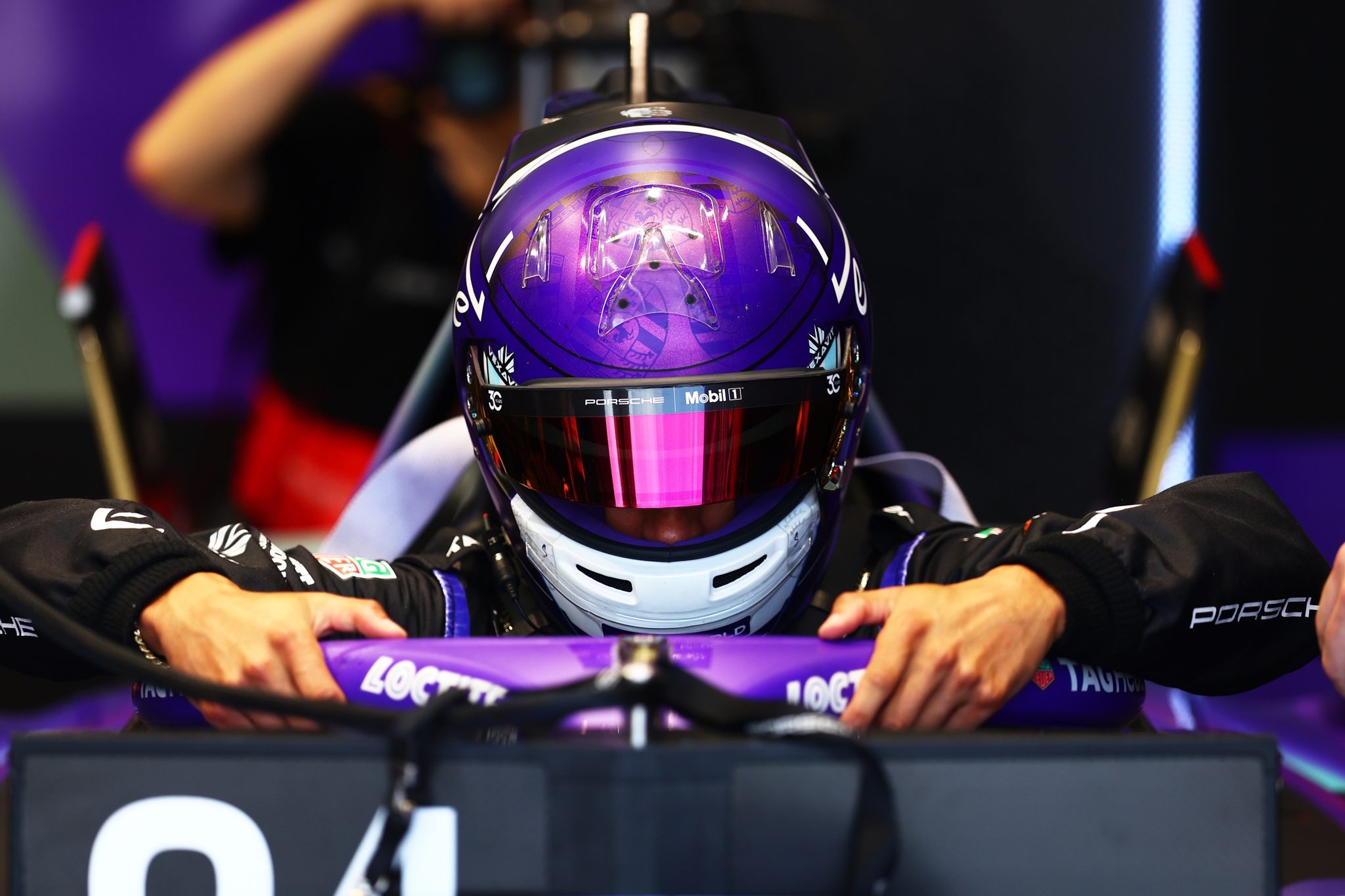 Pascal Wehrlein de Alemania and Porsche Formula E Team prepares to drive